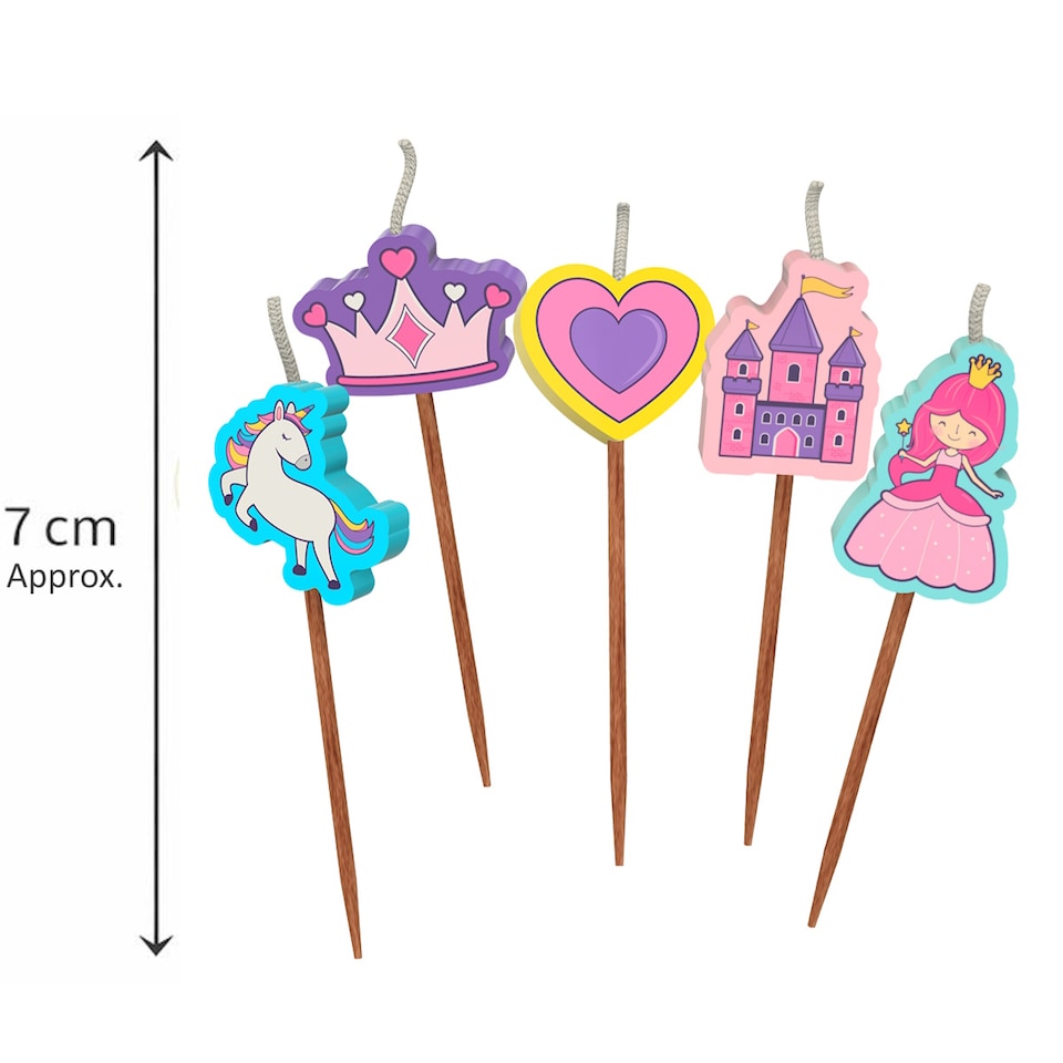 image 1 of Novelty Birthday Cake Candle Set - Princess