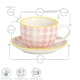 image 3 of Nicola Spring 12 Piece Hand-Printed Cappuccino Cup & Saucer Set - 250ml - Blue