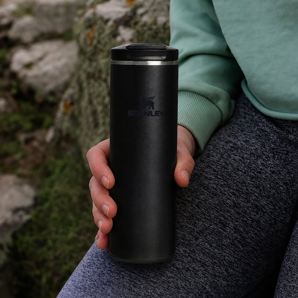 image 1 of 0.47L Insulated Stainless Steel Travel Mug Leakproof Flip Top Lid
