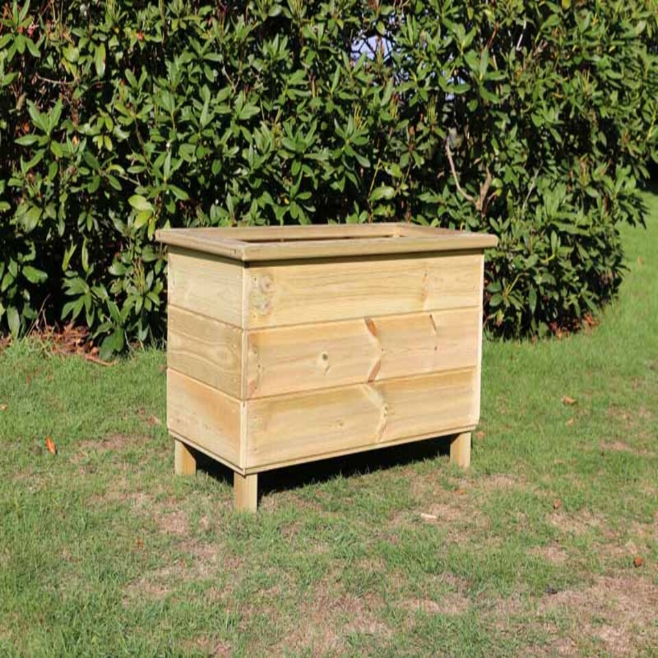 image 1 of Trough Planters, Wooden Garden Pot/Tub for Plants - L40 x W80 x H40 cm - Fully Assembled | Brown