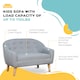 image 5 of HOMCOM Kids Sofa Children Couch Toddler Armchair Seat Bedroom Nursery Grey Grey