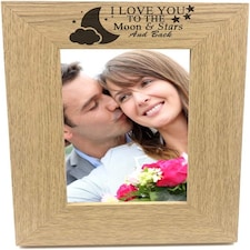 Love You To The Moon And Stars And Back Wooden Photo Frame Gift Brown | Brown 5x7 | One Size