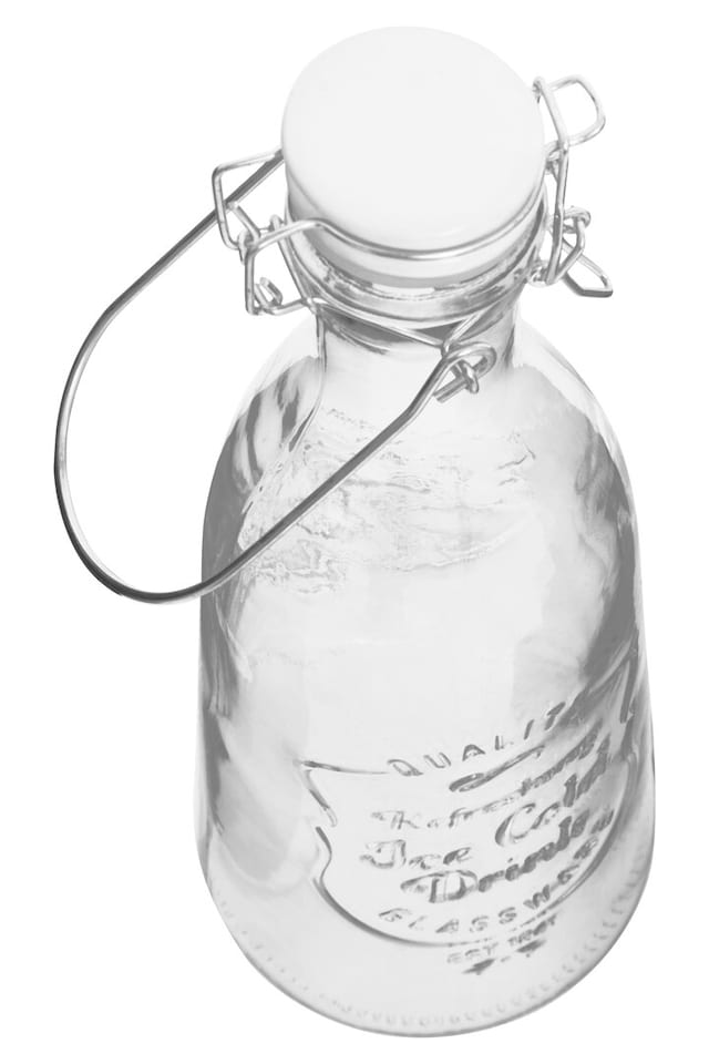 image 1 of Dayla Embossed Glass Bottle Set With Four Glasses