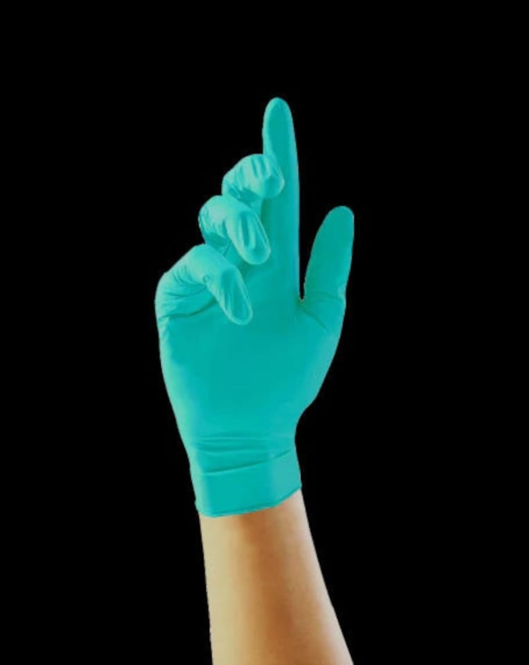 image 1 of Unigloves Aqua Blue (Opal) Pearl Box of 100 Nitrile Gloves | Blue | Extra Large
