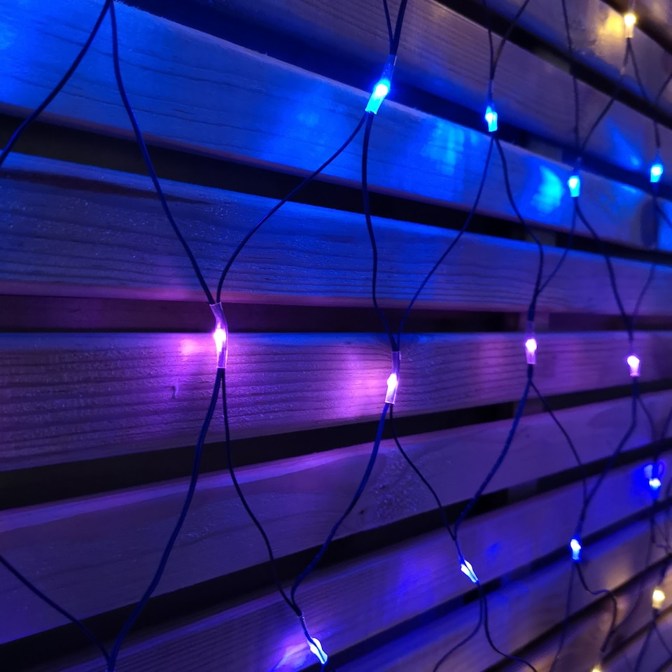 image 1 of 3.5m Multi Function Rainbow LED Net Lights Christmas Decorations with Timer