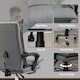 image 8 of Vinsetto Microfibre Vibration Massage Office Chair with Footrest, Heat, Grey