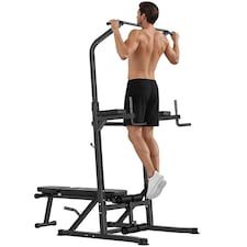 HOMCOM Adjustable&Folded Dip Stands Multi-Function Pull-ups Sit-ups Fitness tool