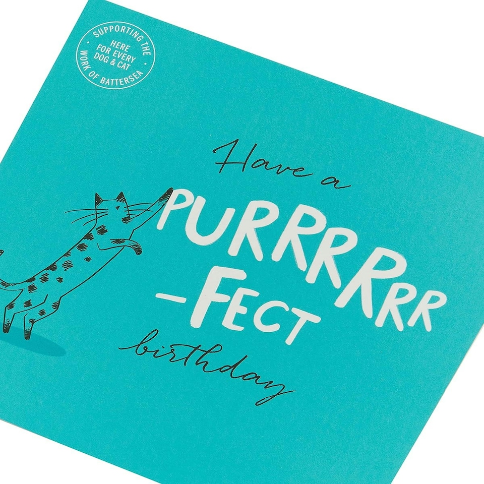 image 1 of Purr-fect Design Battersea Blank Birthday Card