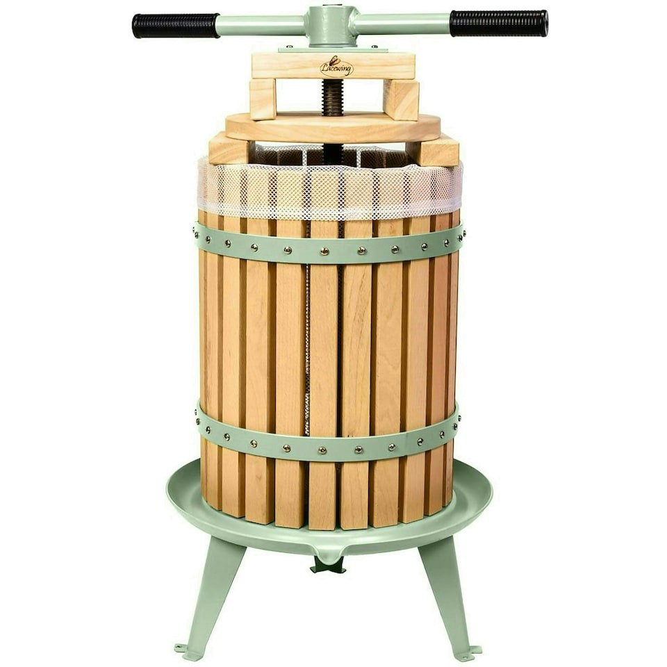 image 1 of Primrose 18L Fruit Crusher Double Handled Juice Cider Wine Press Free Pulp Bags