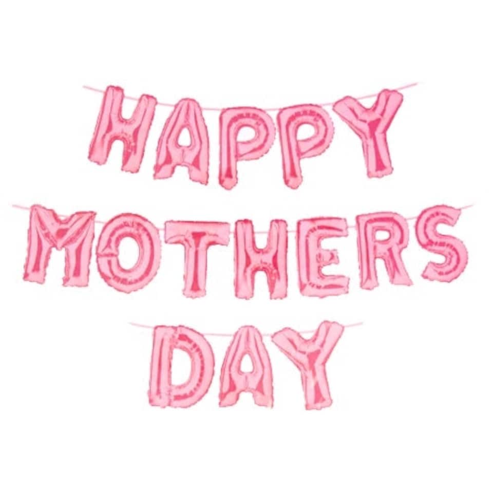 Pink Happy Mothers Day Air Fill Foil Balloon Banner