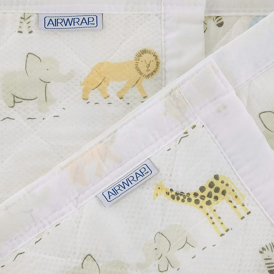 image 1 of Airwrap™ 2 Sided Cot Liner - Bumper Alternative, Safari March Multi