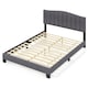 image 1 of COSTWAY Double Upholstered Bed Frame with Headboard Grey