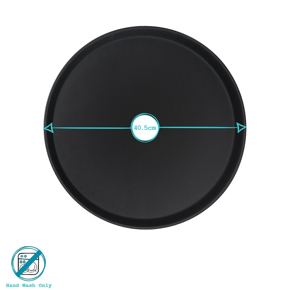 image 1 of Argon Tableware Round Non-Slip Serving Tray - 40.5cm - Black | Black | Black
