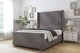 image 2 of Sloomy Devonshire Slate Naples Bed Frame With Mattress With 50"  Upholstered Wingback Headboard 3' Single