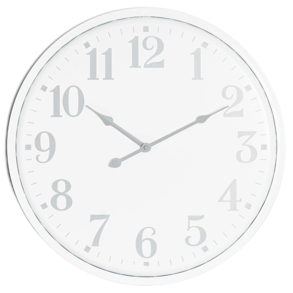 image 1 of Hill Interiors Aubrey Wall Clock - White - 49cm x 4cm x 49cm