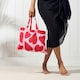 image 2 of OHS Heart Print Microfibre Quick Dry Spa Bath Beach Chair Cover Towel Bag Pink