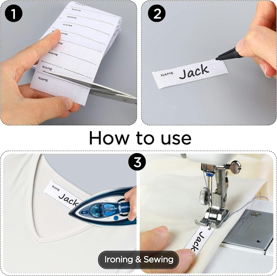 image 1 of Name Tape Kit With Permanent Black Ink Laundry Pen