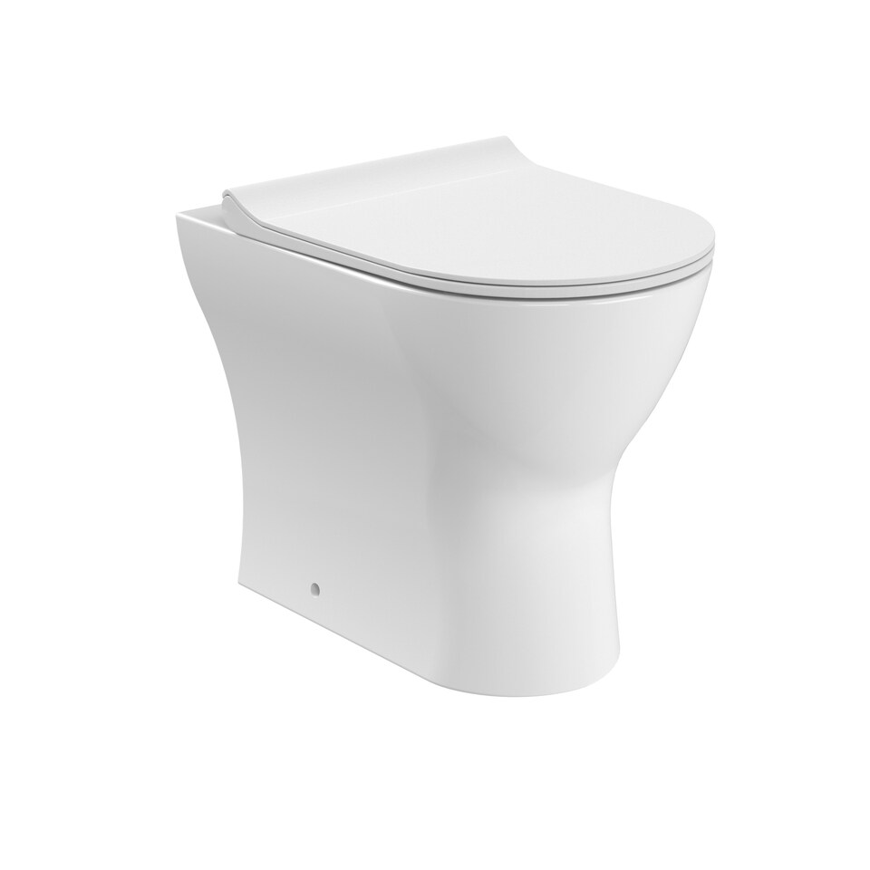 image 1 of Rimless Back to Wall Toilet Pan & Soft Close Sandwich Seat