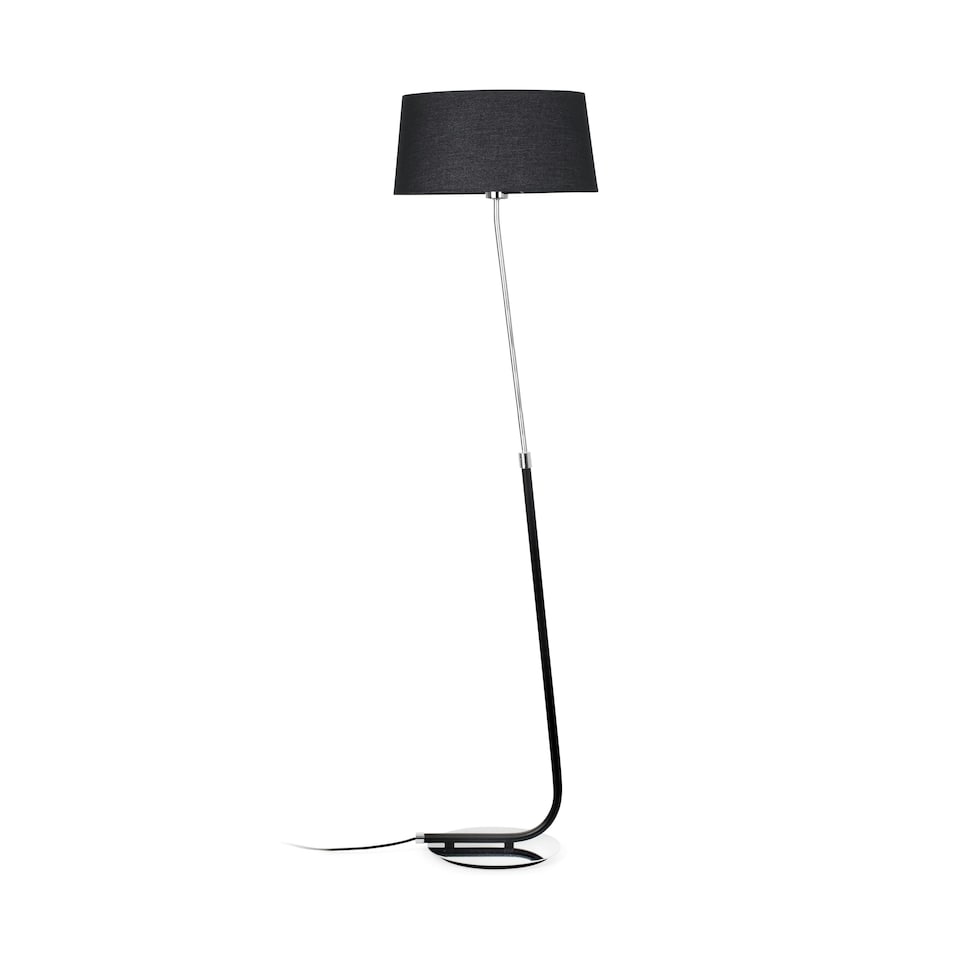 image 1 of Hotel 1 Light Floor Lamp Chrome, Black, E27