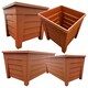 image 1 of 2 x Terracotta Grosvenor Square & 2 x Long Grosvenor Troughs Planter Sets For Home & Garden Brown