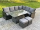 image 2 of Fimous High Back Rattan Garden Furniture Corner Sofa Sets Adjustable Rising Table Dark Mixed Grey 8 seater right corner