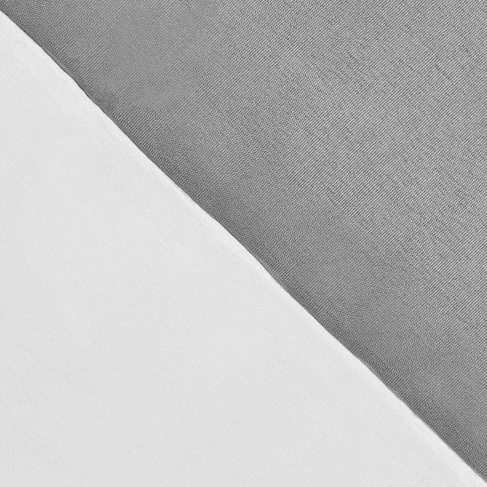 image 1 of OHS Plain Reversible Soft Microfibre Duvet Cover and Pillowcase Set, Single - Grey/White