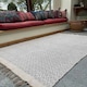 image 1 of GRETA Soft Bedroom Rug Pale Herringbone Pattern - L70 x W200 - Grey Grey