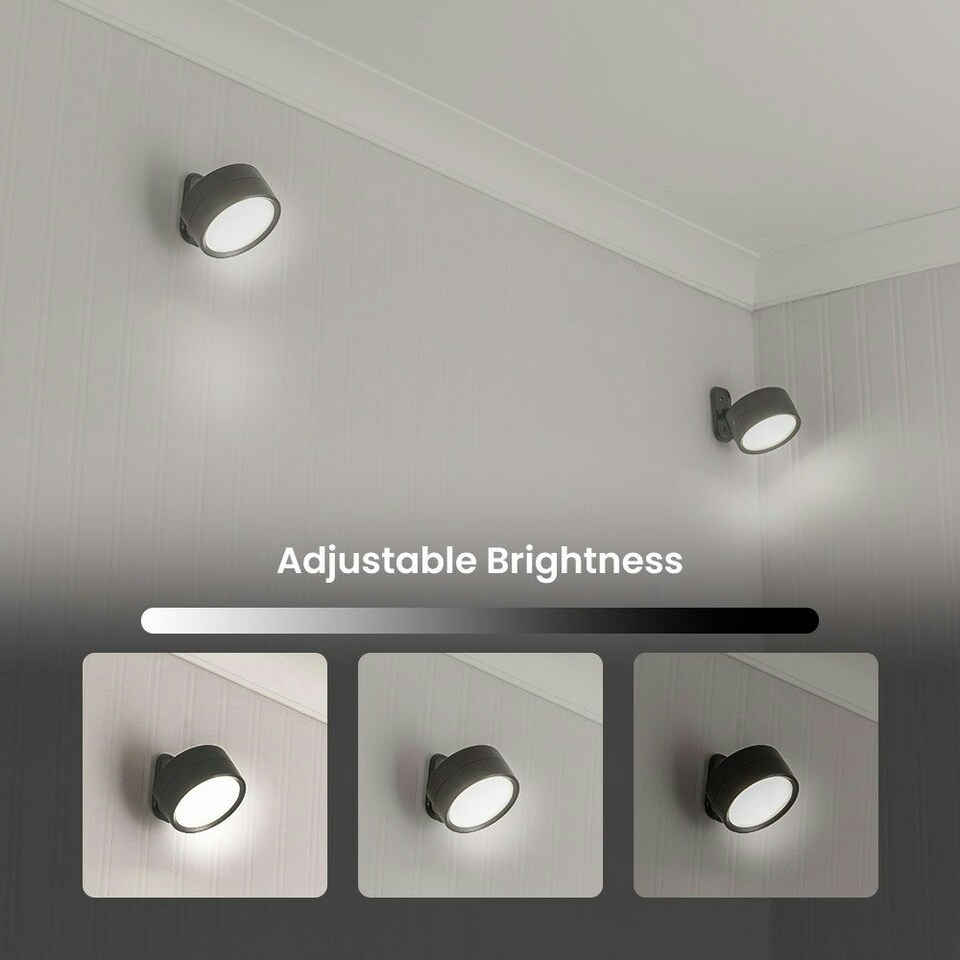 image 1 of ValueLights Marshall Pair of Matte Black Wall Light and Integrated LED 10W Warm White 3000K Bulb