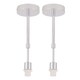 image 7 of First Choice Lighting Set of 2 300mm Cream Faux Silk Ceiling Adjustable Flush Shade with Chrome Inner and Clear Droplets Chrome | Cream