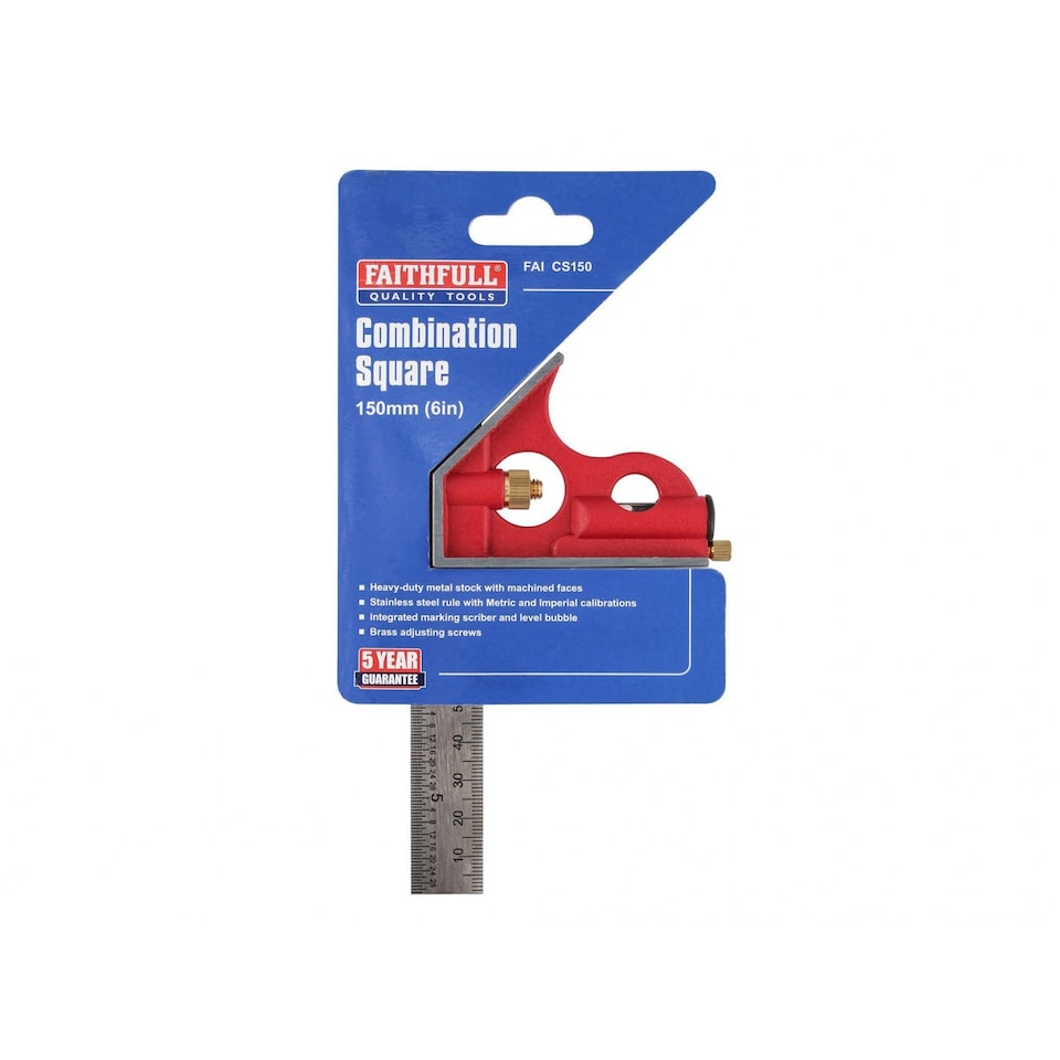 image 1 of Faithfull Combination Square | Multi | Multi Colour | 150mm 6 in | 1
