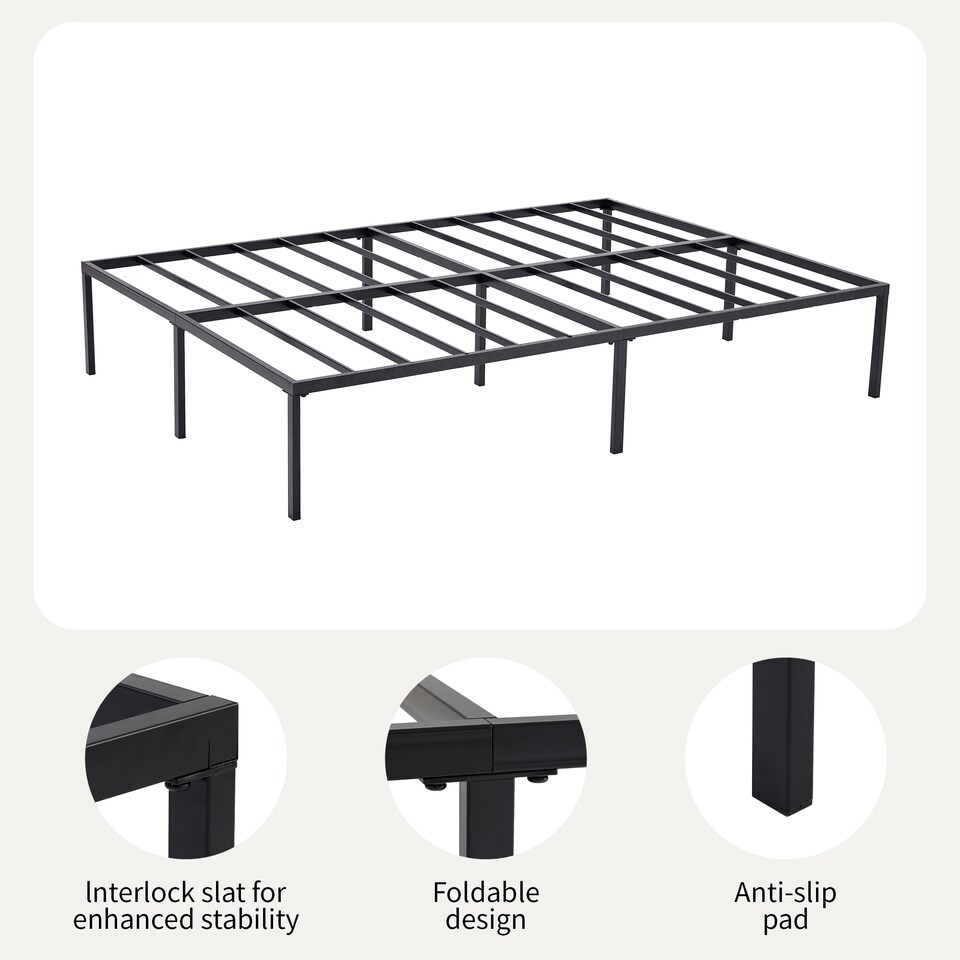 image 1 of MCC Direct Metal Bed frame King Size 5ft Black Metal Mattress base Florence