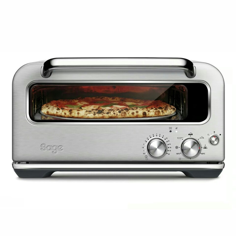 Sage The Smart Oven Pizzaiolo - Pizza Oven - Brick Oven Performance for Wood Dired Style Pizza, Brushed Stainless Steel