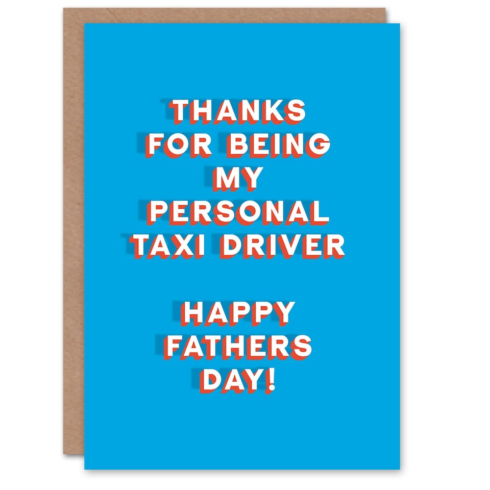 image 1 of Thanks Personal Taxi Driver Fun Funny Fathers Day Dad Card