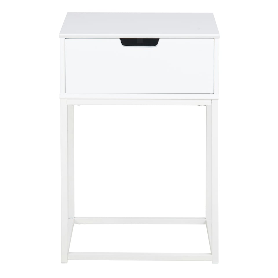 image 1 of Mitra 1 Drawer Bedside Table in White