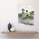 image 4 of Full Moon And Pine Tree Vintage Ukiyo E Wall Art Print Gekko 18x24"