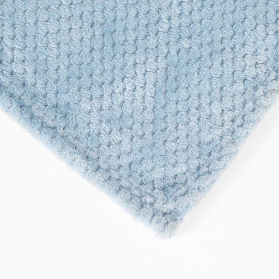 image 1 of OHS Luxury Soft Waffle Honeycomb Mink Warm Blanket, 150x200cm - Blue
