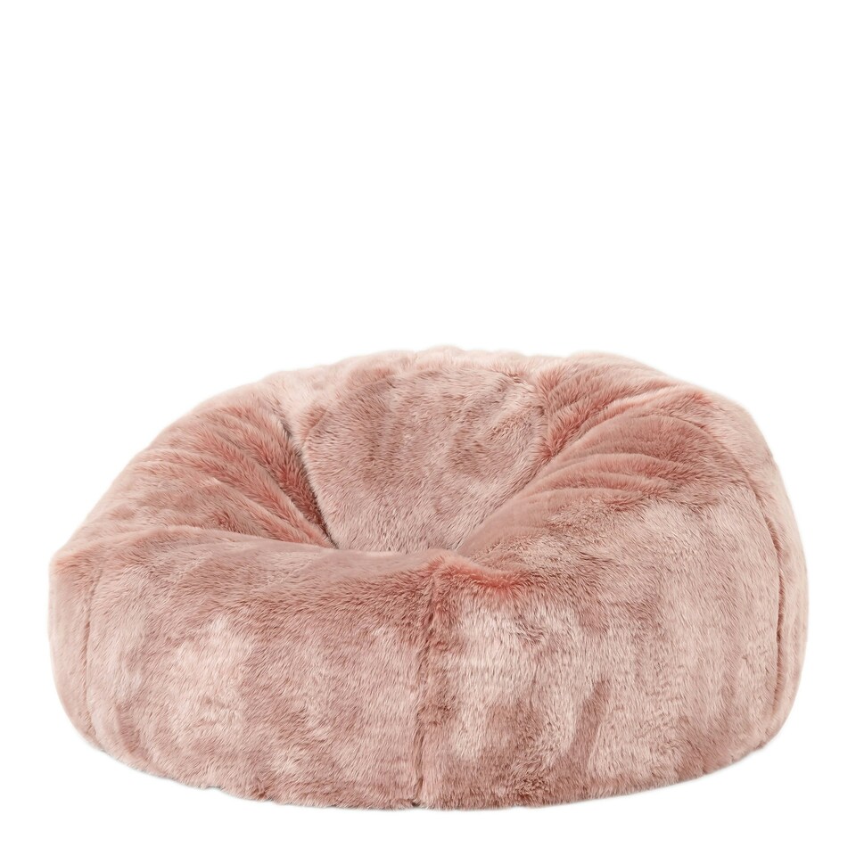 image 1 of icon Hacienda Classic Faux Fur Bean Bag Chair Light Pink Pink