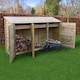 image 1 of Empingham 6ft Log Store with Doors and Kindling Shelf - L80 x W340 x H181 cm - Light Green