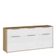 image 2 of Orkney 3 Drawer Sideboard with 3 Doors in Mauvella Oak and White Gloss