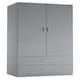 image 10 of 2-Door 2-Drawer Wardrobe Grey | Unit Colour: Grey
