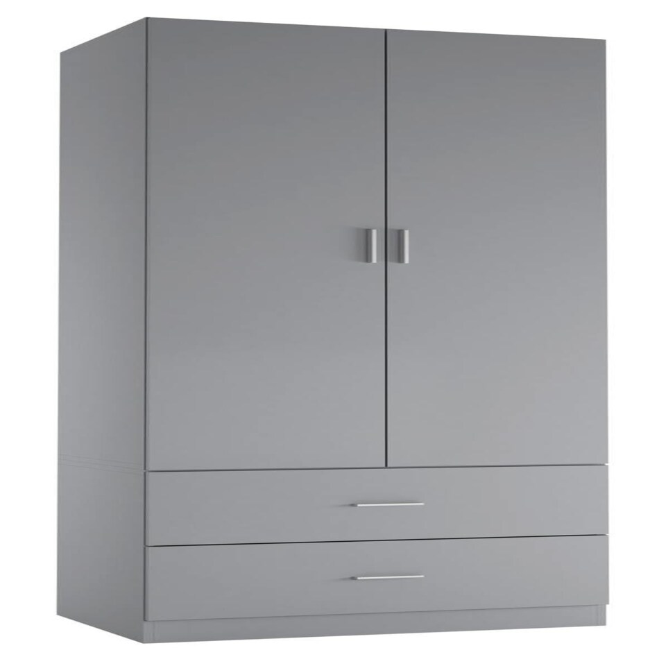 image 1 of 2-Door 2-Drawer Wardrobe Grey | Unit Colour: Grey