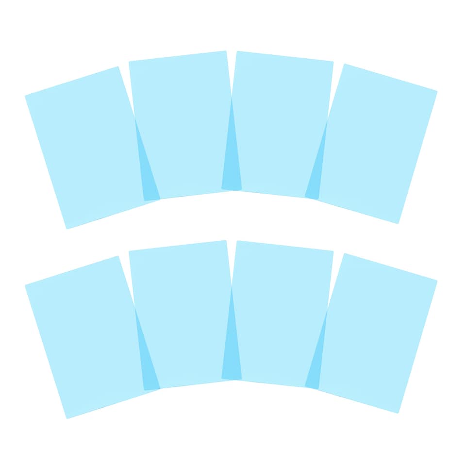image 1 of Pack of 8 A4 Plain Blue Dyslexia Overlay Reading Sheets  - PET Material, Rounded Corners | Blue | Blue