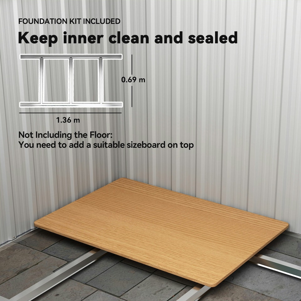 image 1 of Outsunny 5ft x 4.3ft Outdoor Metal Storage Shed with Sliding Door Sloped Roof