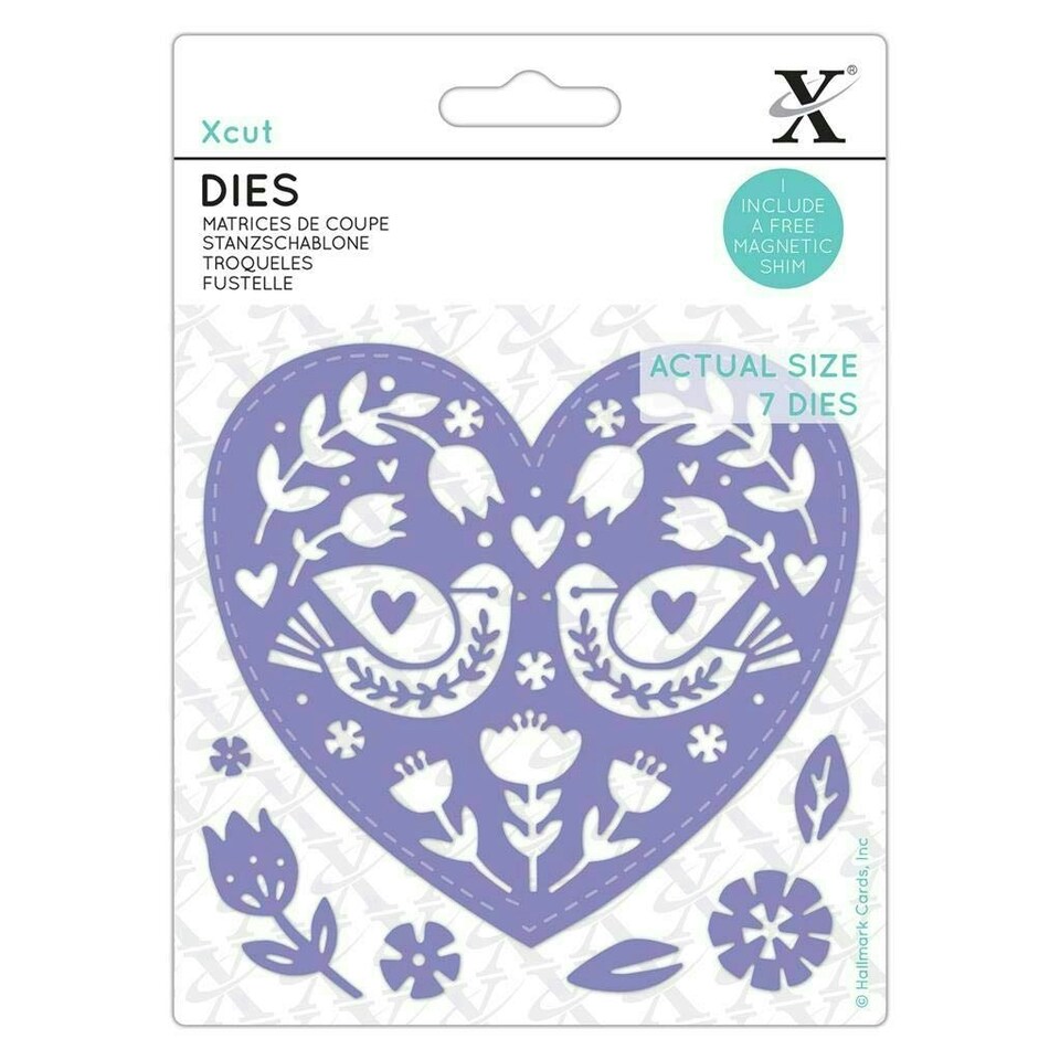 Dies - Folk Bird Hearts (7pcs)