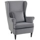 image 1 of HOMCOM Wingback Chair, Modern Accent Chair for Living Room Bedroom Grey