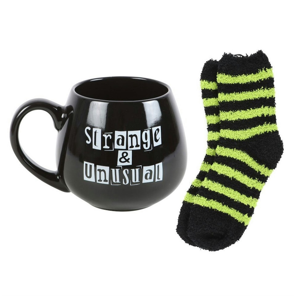 image 1 of Something Different Strange And Unusual Mug and Sock Set - Black/Green - One Size
