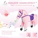 image 4 of HOMCOM Wheeled Rocking Horse Ride on Rocker Children Riding Toy Plush Pink Sound
