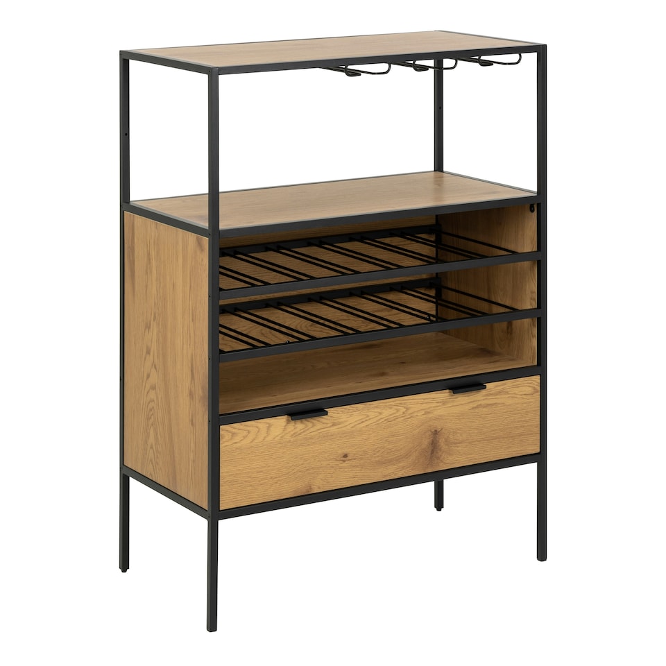 image 1 of Seaford Cabinet in Black and Oak