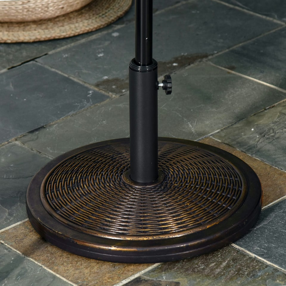 image 1 of Outsunny 13kg Cement Parasol Base Stand Fits 35mm/38mm/48mm Poles, Black