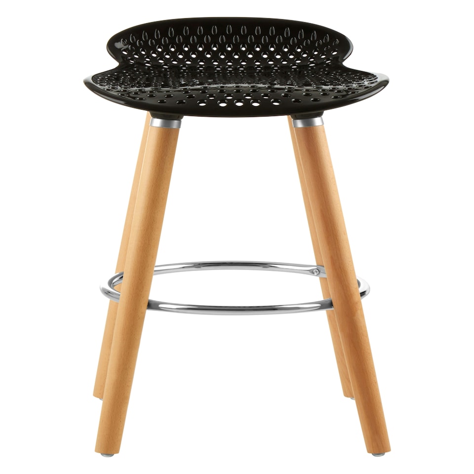 image 1 of Interiors by Premier Matte Black Bar Stool, Easy to Clean Kitchen Bar Stool, Footrest Bar Stool, Space-Saver Breakfast Stool